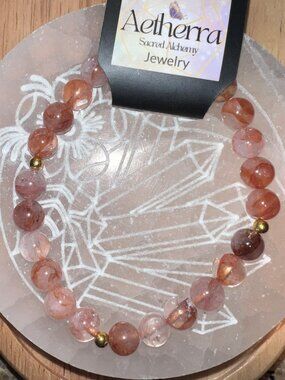 Handmade Fire Quartz Crystal Bracelet by Aetherra Jewelry